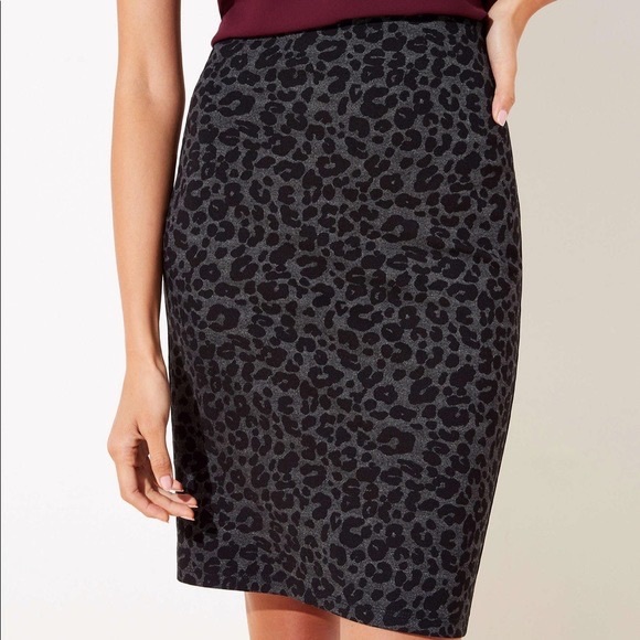 LOFT Leopard Print Pencil Skirt - Picture 1 of 6